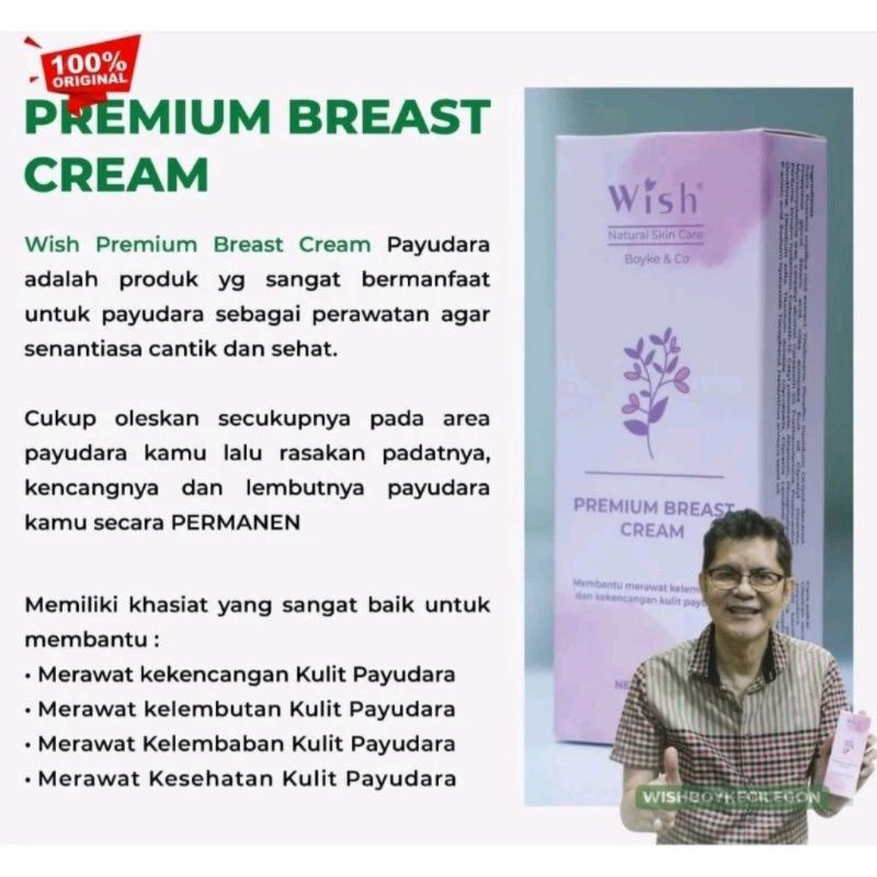 Wish Premium Breast Cream Dr Boyke Krim Pembesar Dan Pengencang Payudara