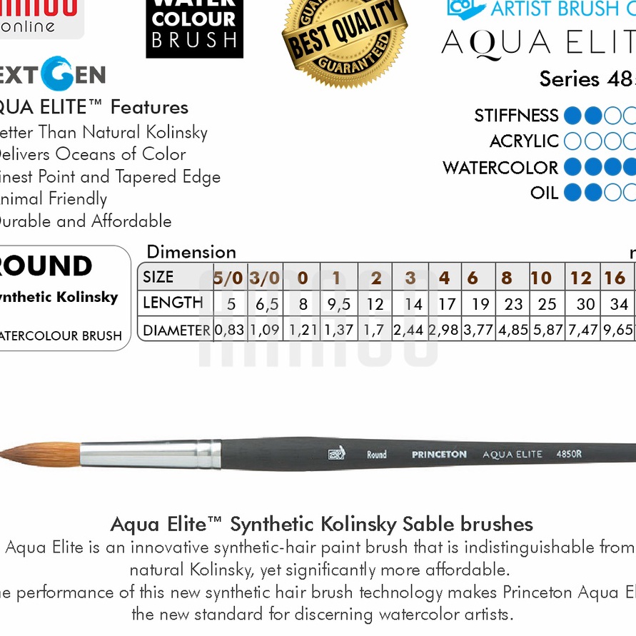 

PAKET HEMAT Kuas PRINCETON Elite Brush Round 485 Series Pilih Ukuran