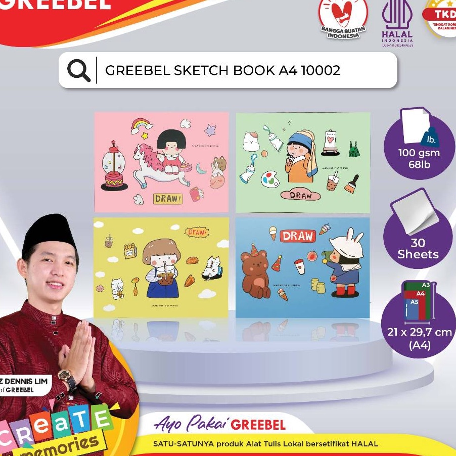 

SPECIAL PROMO GREEBEL SKETCHBOOK A4 12 Buku Gambar Sketsa Drawing Book