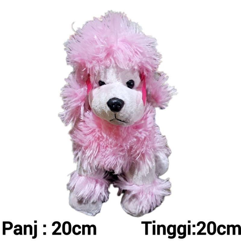 Boneka anjing pudel pink