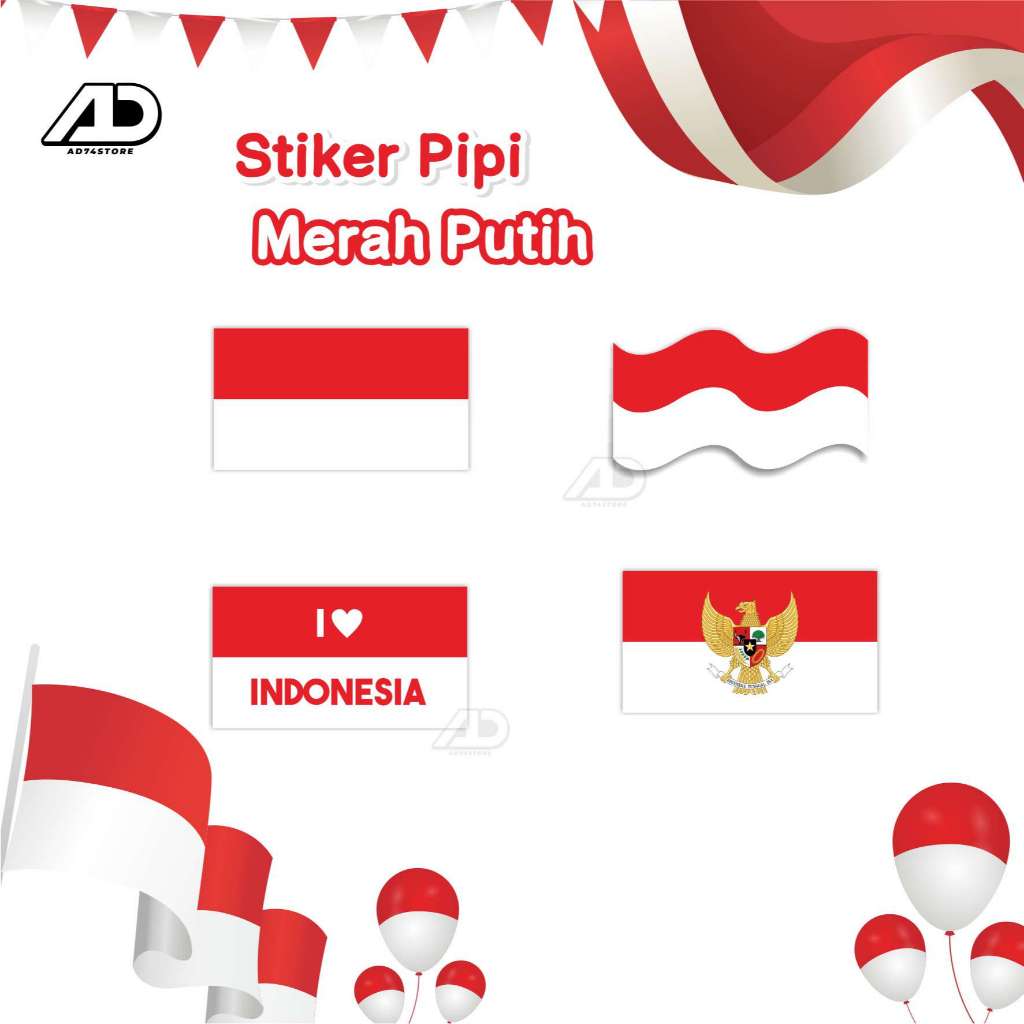 

Stiker Pipi merah putih,Stiker Bendera karnaval agustusan