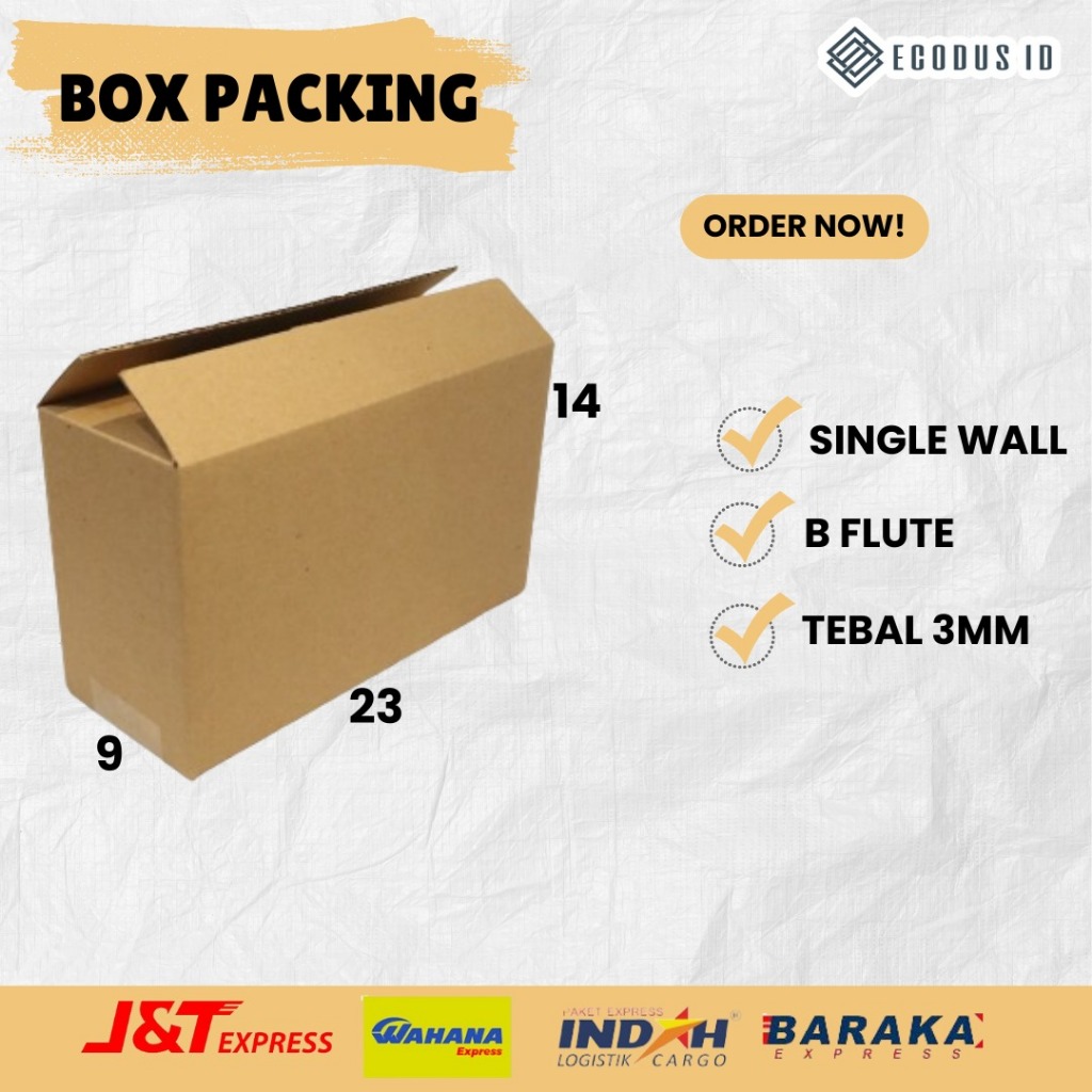 

KARDUS BOX PACKING UKURAN 23x9x14 cm (10PCS)