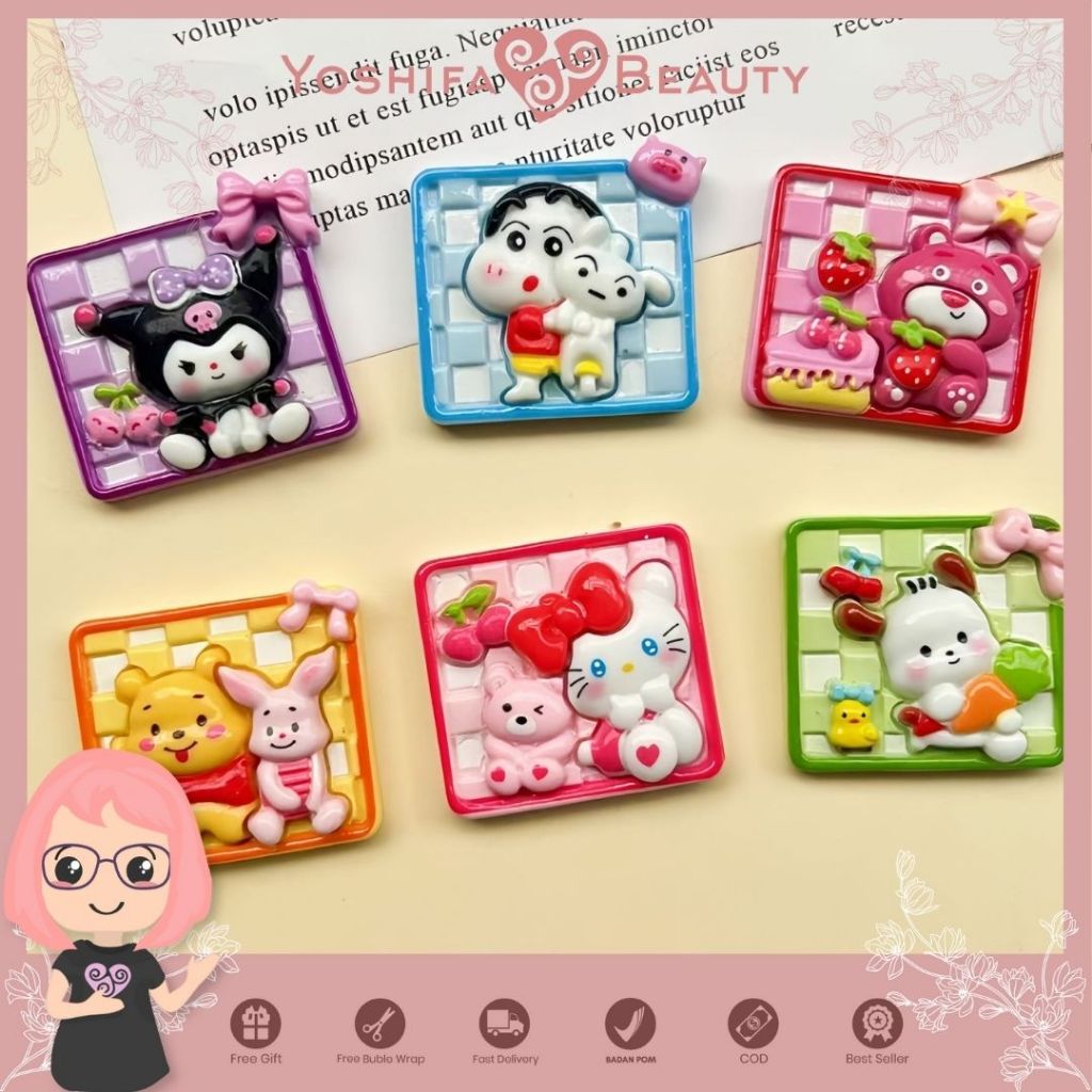 Resin Clay Karakter BIG Square Karakter shin Kuro Besar  1 Buah