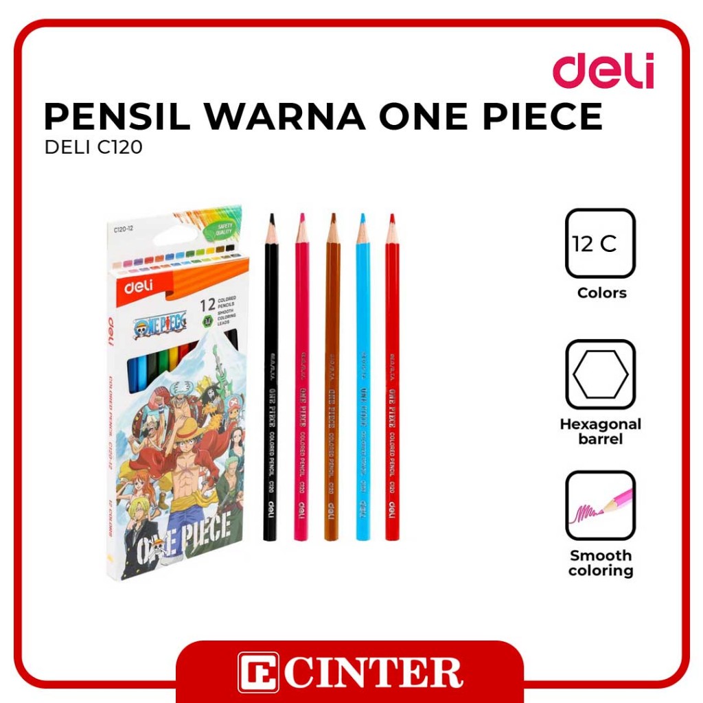 

DELI - PENSIL WARNA / COLOUR PENCIL ISI 12 WARNA EDISI ONE PIECE C120-12