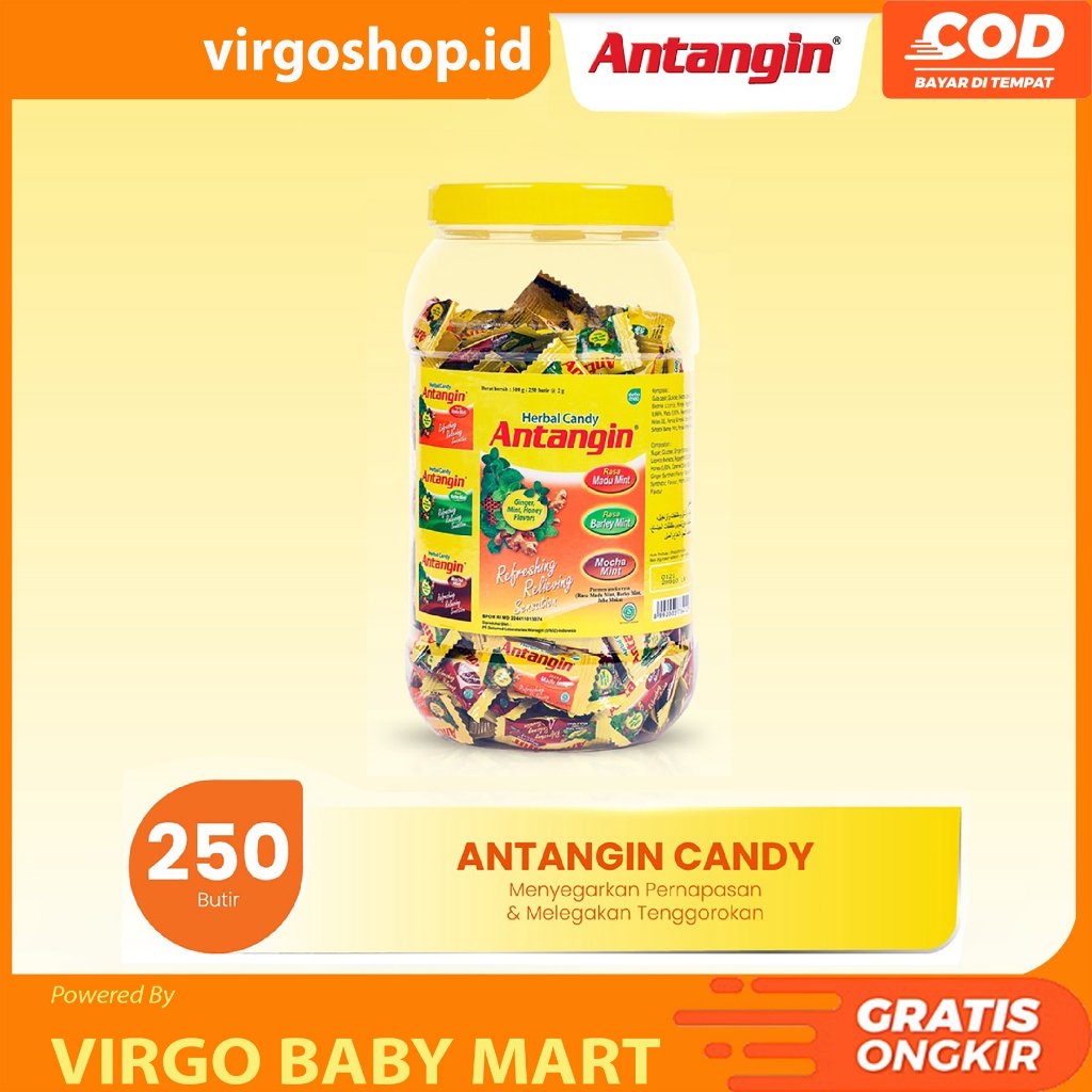 

Antangin Permen Herbal Toples 250 Butir Aneka Rasa - Pelega Tenggorokan - Antangin Candy 1 Toples