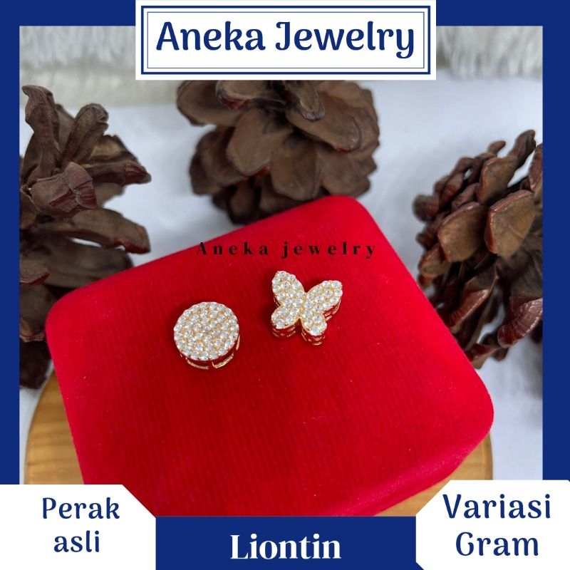 Kalung Variasi + Liontin Variasi Kuning , Perak 925