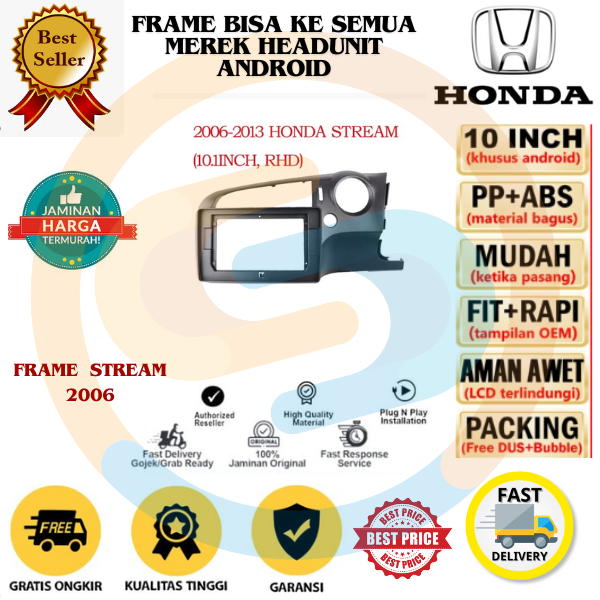 frame  head unit android 9 / 10 inch honda stream 2006 - 2013