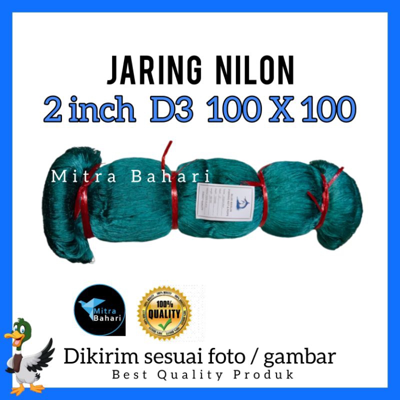 JARING NILON 2 INCH D3 100X100 HIJAU | JARING NILON D3 | PUKAT 2 INCH | PUKAT NILON 2 INCH | JARING 