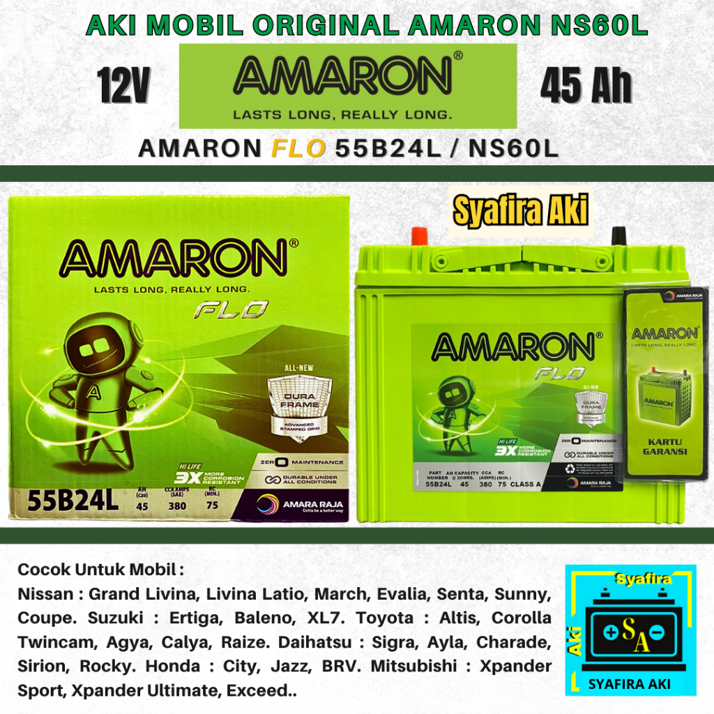 Aki Nissan Livina,Grand Livina,Evalia Amaron Hi Life Ns60L