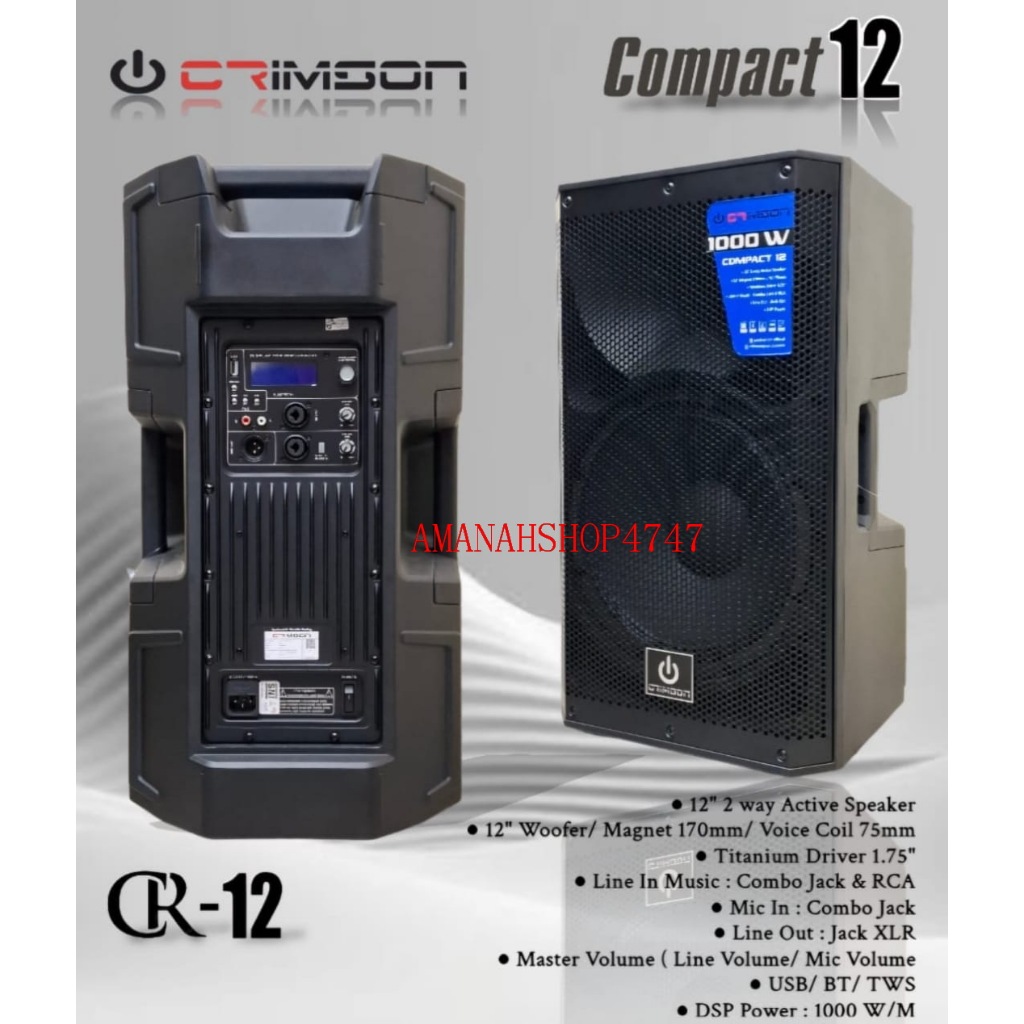 SPEAKER AKTIF 12 INCH CRIMSON COMPACT 12 COMPACT12 CR-12 CR12 ORIGINAL