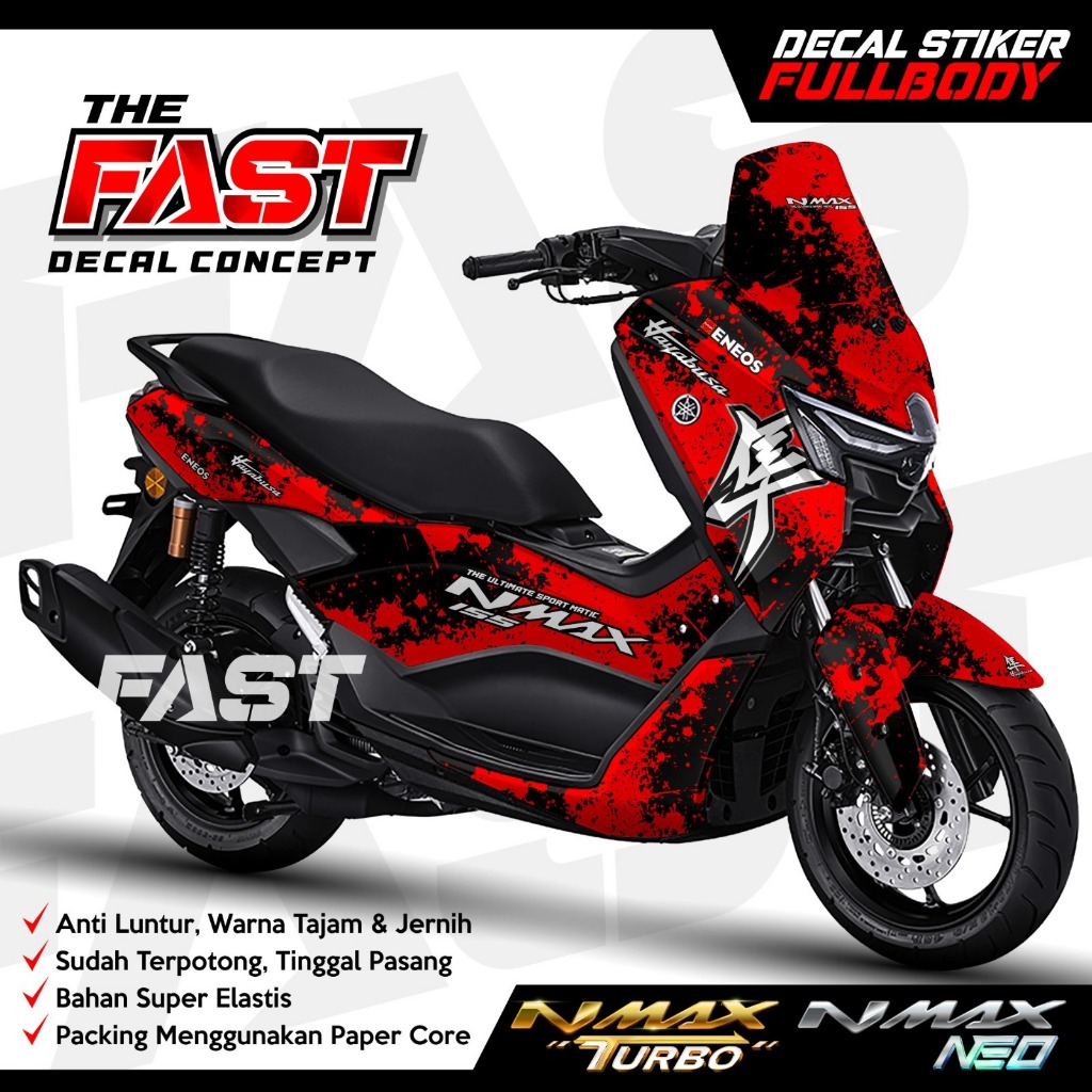 Decal Stiker NMAX TURBO-NEO-2024 Stiker Yamaha Nmax Terbaru Fullbody HAYABUSA Decal stiker NMAX TURB