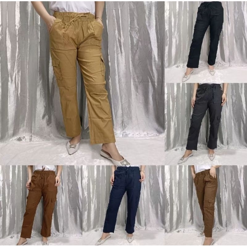 Celana Panjang Baggy Cargo Simple Me stretch