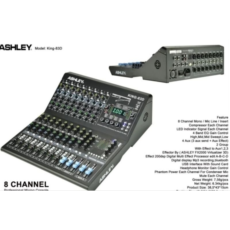 Mixer Audio 8 Channel Ashley King 8 3D Original