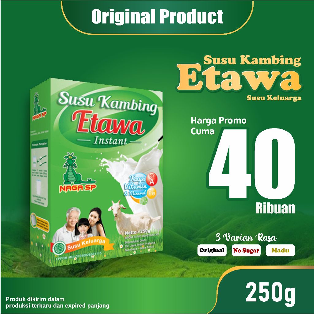 

Susu Kambing Etawa Bubuk Naga SP 250 gram Rasa Original & Madu (Original)