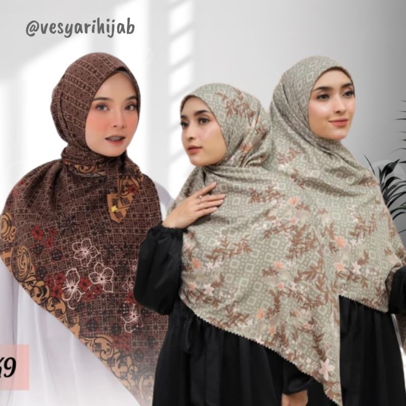 JILBAB JUMBO SYARI UMAMA MOTIF 130 x130 VOAL MIRACLE