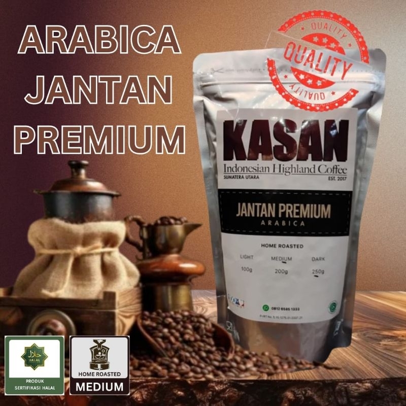 

KASAN's Coffee Beans - ARABICA JANTAN / PEABERRY PREMIUM - 250g - Home Roasted : MEDIUM - HALAL