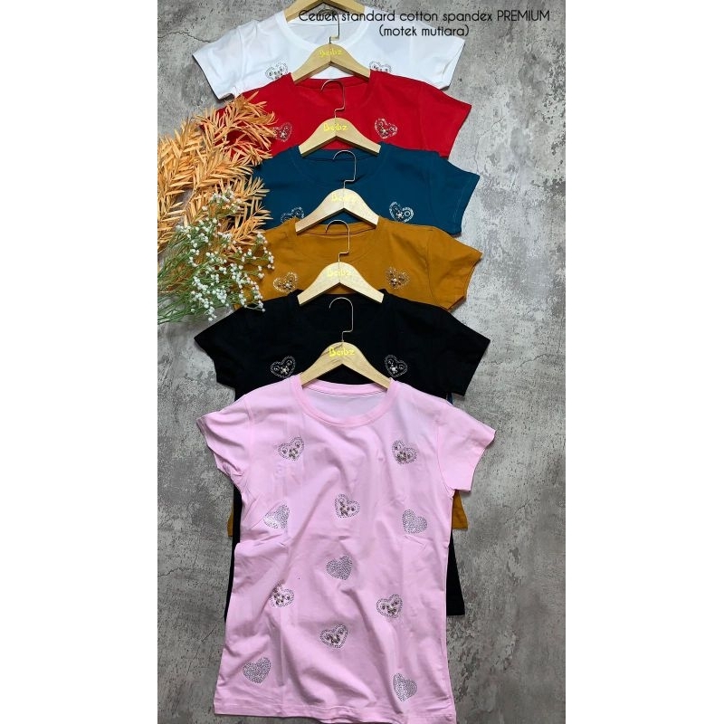 Kaos cewek standart catton spandex PREMIUM (mutek mutiara)