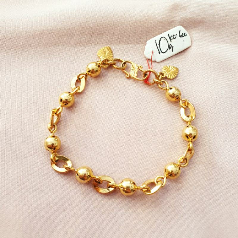 Gelang bola bola variasi emas asli kadar 300