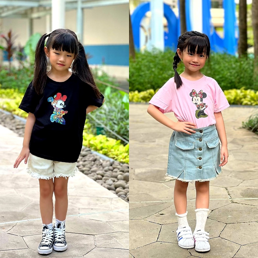 KAOS ANAK LCC COTTON KAOS ANAK LUCU MURAH KARAKTER (MICKEY MINNIE)