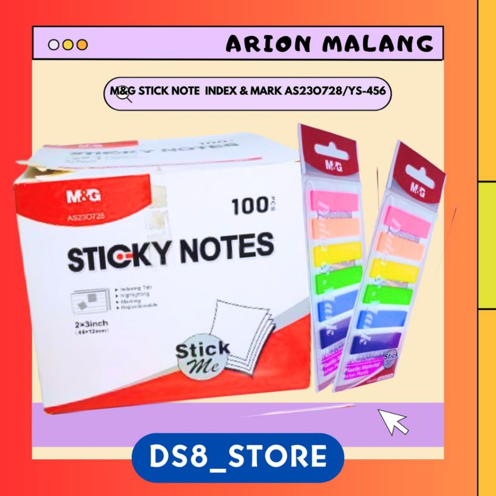 

M&G Sticky Note 5 Warna 25 sheet 2x3inchi (44x12mm) YS-457/AS23O528