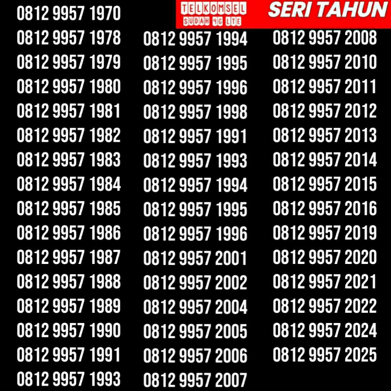 Nomor cantik simPATI seri tahun kelahiran O812 9957 1970 - 2022 murah