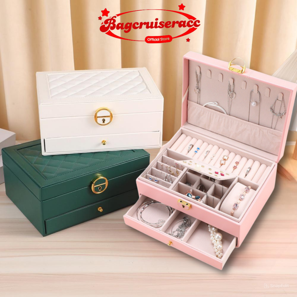 KOTAK PERHIASAN LACI DENGAN KUNCI, KOTAK PENYIMPANAN PERHIASAN KOTAK PERHIASAN KADO 91111 & 91112