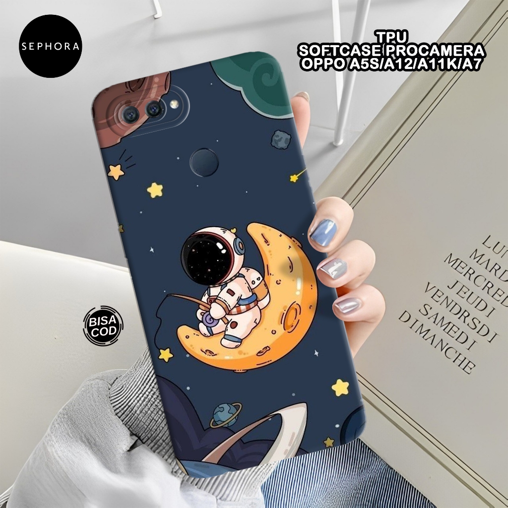 Softcase OPPO A5S/A12/A11K/A7 - Fashion Case Astronot - Case OPPO A5S/A12/A11K/A7 - Case Pro Camera 