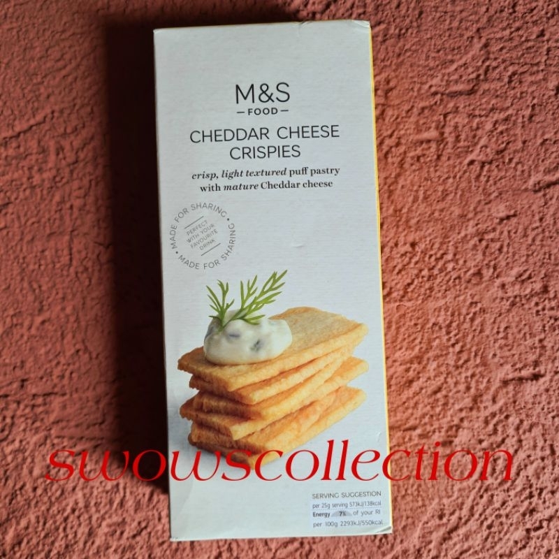 

M&S MARK MARKS & AND SPENCER CHEDDAR CHEESE CRISPIES BISCUIT BISKUIT KEJU