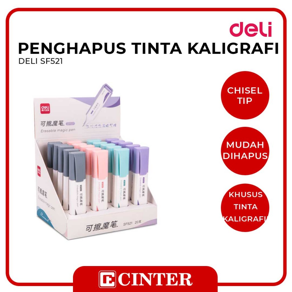 

DELI - ERASABLE MAGIC PEN / PENGHAPUS TINTA PULPEN KALIGRAFI / FOUNTAIN PEN INK ERASER SF521