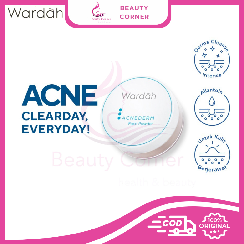 Wardah AcneDerm Face Powder - Bedak Tabur Berjerawat - 20gr