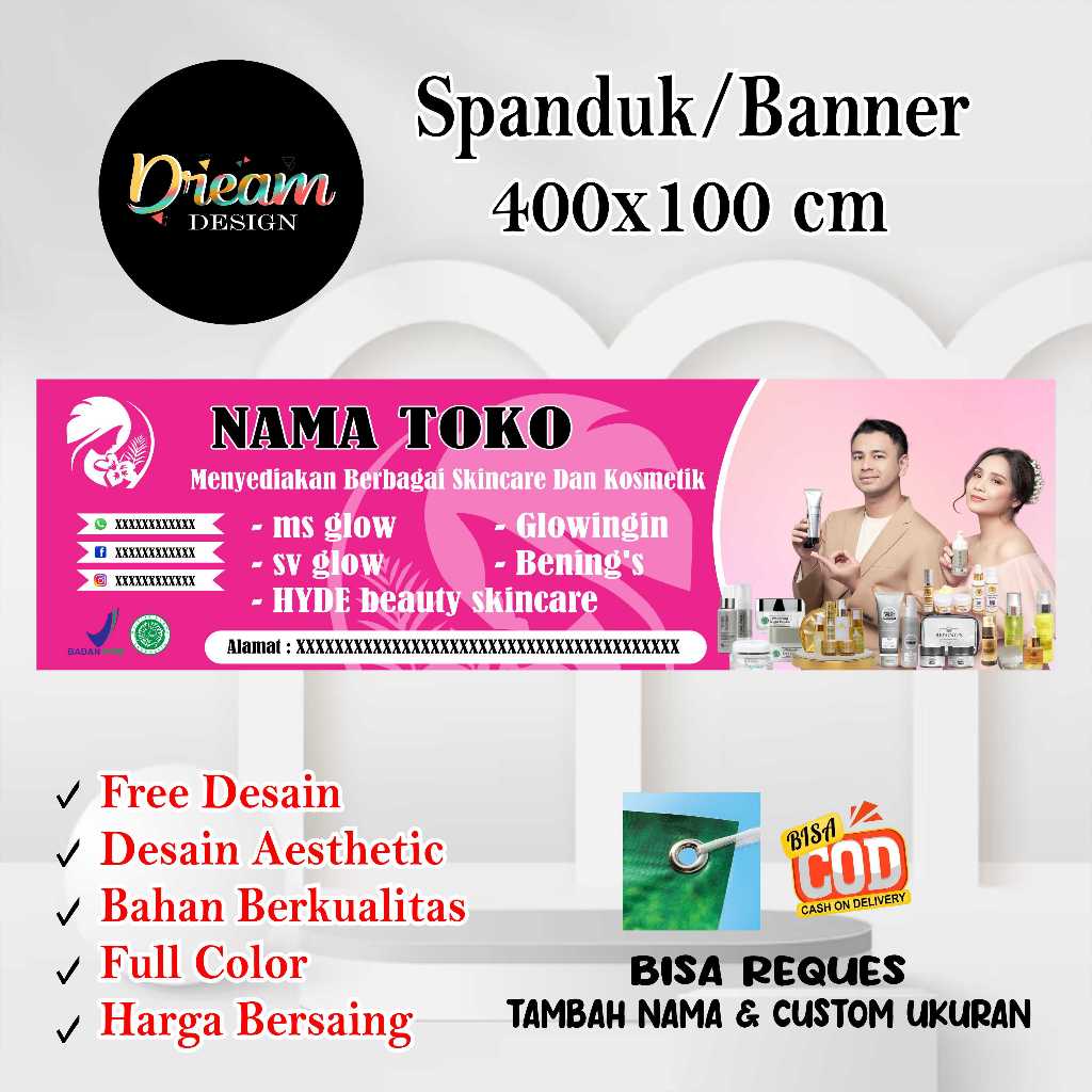 Spanduk  ms glow  Custom Desain