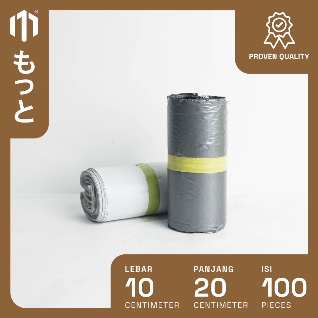 Plastik Polymailer Ukuran 10 x 20 CM Warna Silver / Putih - 1 Roll 100 pcs - Plastik Packing Kemasan