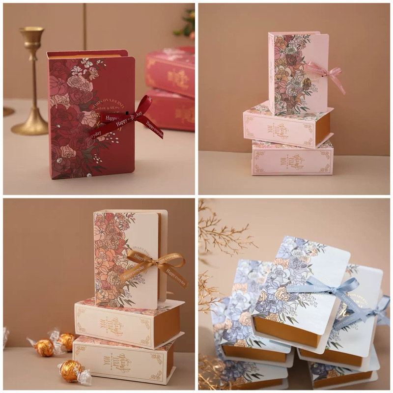 

Kotak Hampers Bentuk Buku Kemasan Permen Souvenir Gift Box Hampers Wedding Valentine