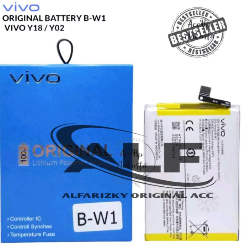 Baterai Batre BW1 For Vivo Y16 / Y02 / Y02S Original 100% Battery Model Kode B-W1 Batrei Batrai Batt