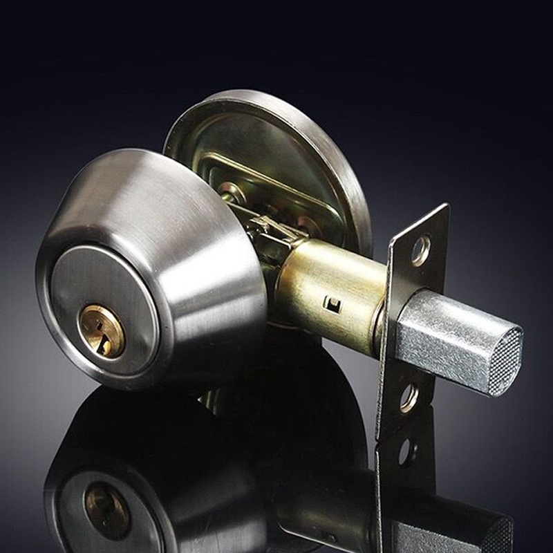 Deadbolt Kunci Tambahan Solid Perak Stainless Kunci Tambahan Pintu Kayu Rumah