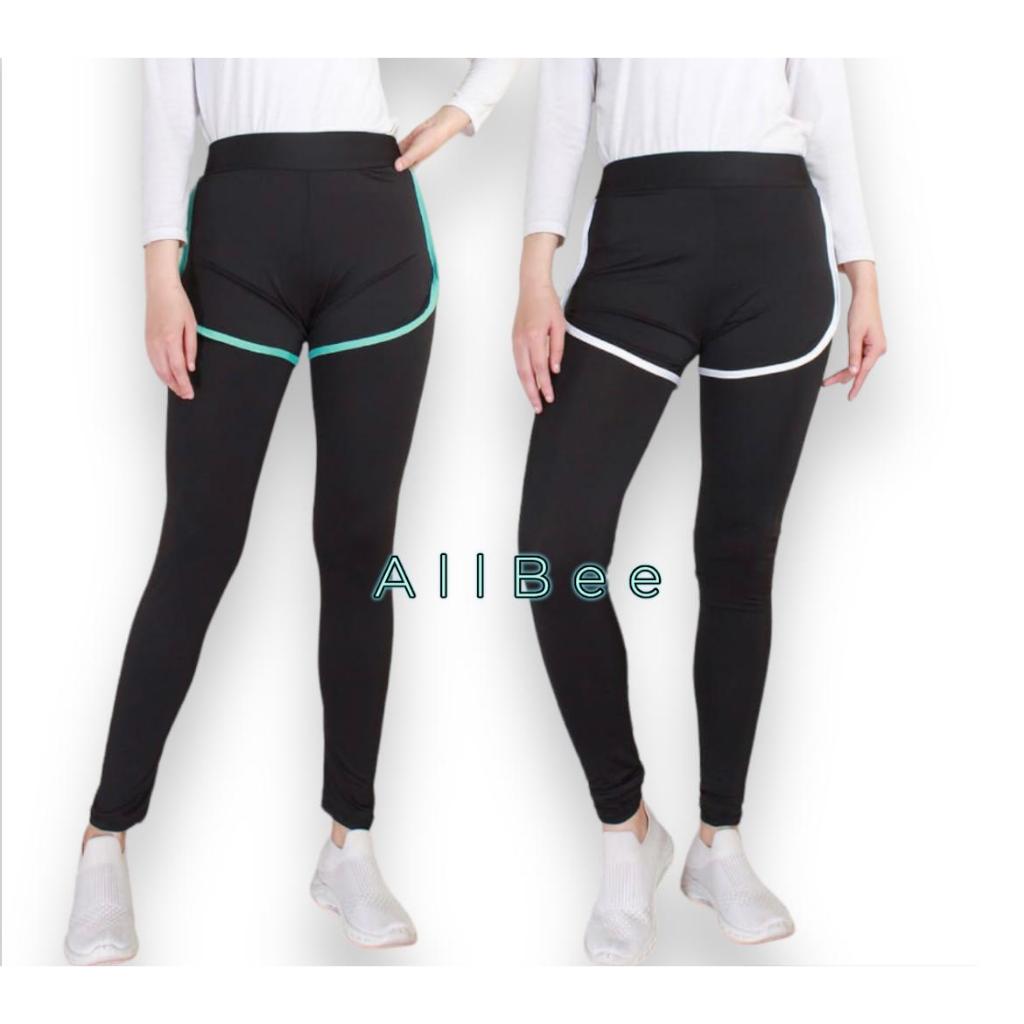 Legging Celana 2  In 1 OlagRaga Wanita - Legging Sport - Legging Olahraga Wanita