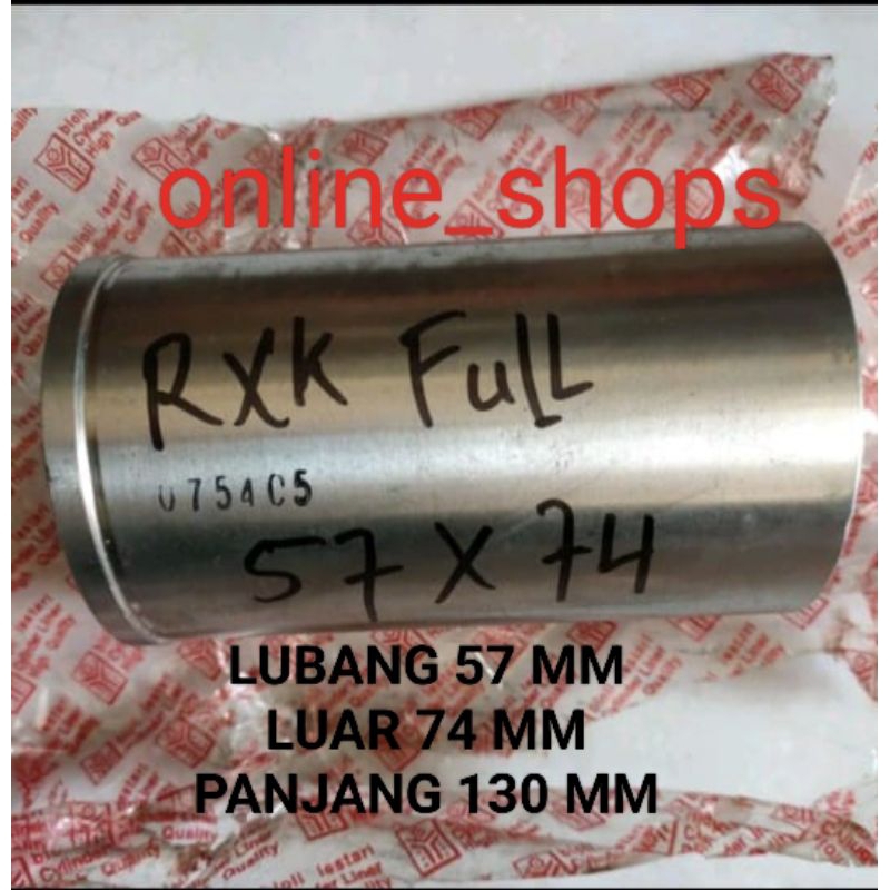 Cylinder liner foring boring rxk full polos ukuran lubang 57 luar 73 / 74 / 75 / 76 panjang 130 mm B