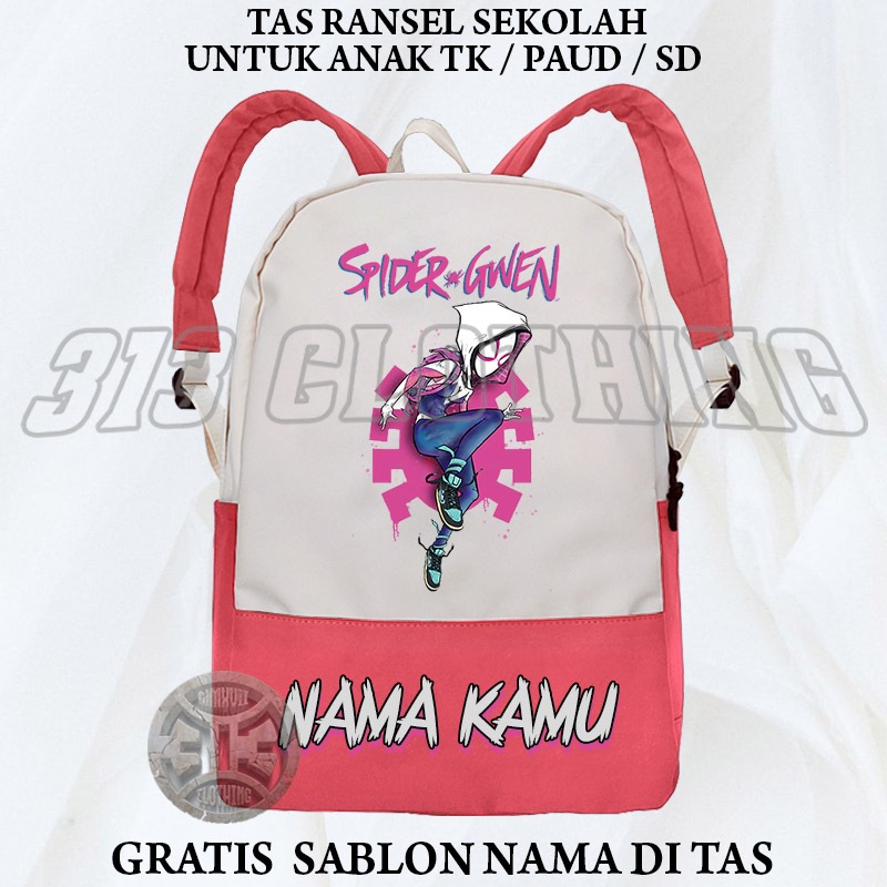Tas Anak Spider Gwen Spiderman Girl / Ransel Tas Sekolah Anak Spider Gwen