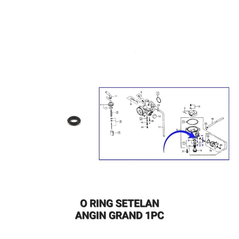 O Ring Setelan Angin Grand (Harga Per 5 PC) - O Ring Washer Baut Stelan Setelan Angin Karburator Kab