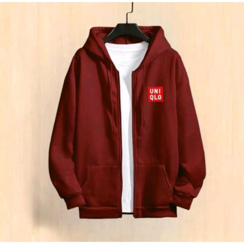Jaket Hoodie Zipper (UNIQLO) Casual Hight Quality Premium Sweater Hoodie Pria Wanita Jaket Hoodie Zi