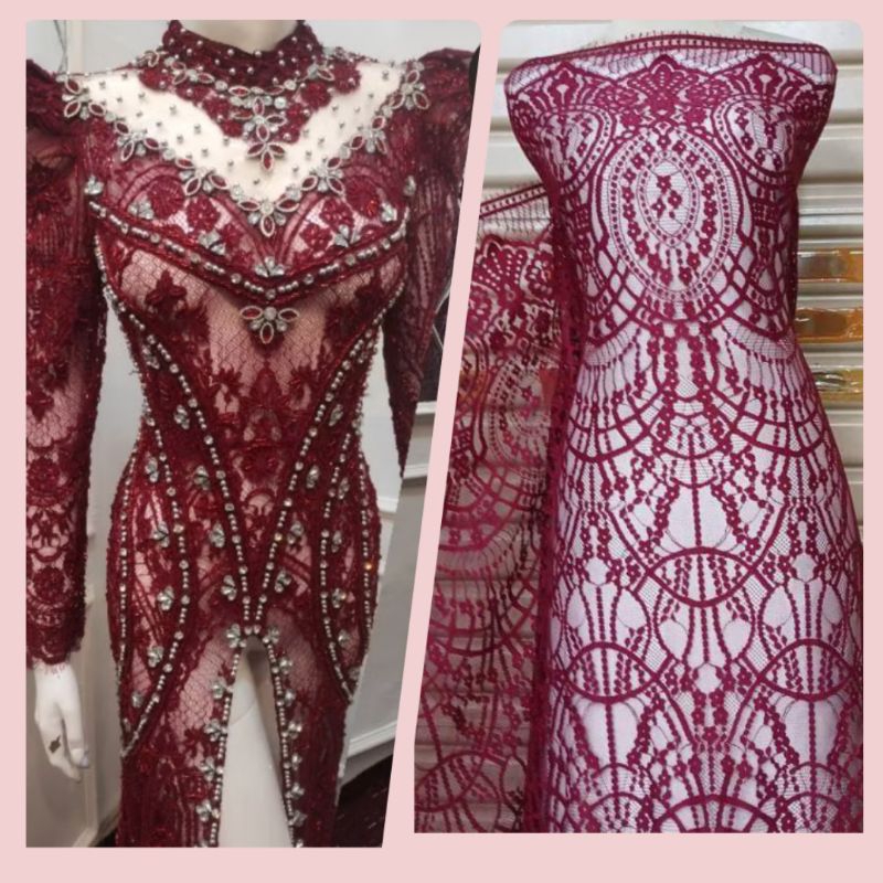 Brokat Kain Kebaya Fatmawati Semi Prancis // Panel