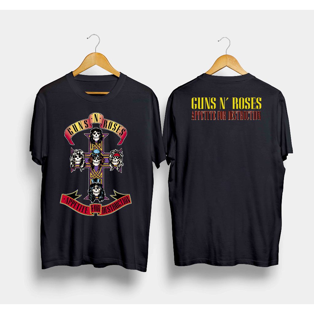 KAOS BAND GUNS N ROSES GNR SALIB BAJU ROCK METAL PRIA WANITA  TSHIRT CASUAL TREND KONSER MUSIK