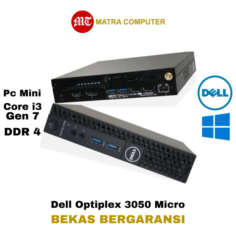 komputer kantor PC mini DELL core i3 generasi 7 3050 micro siap pakai