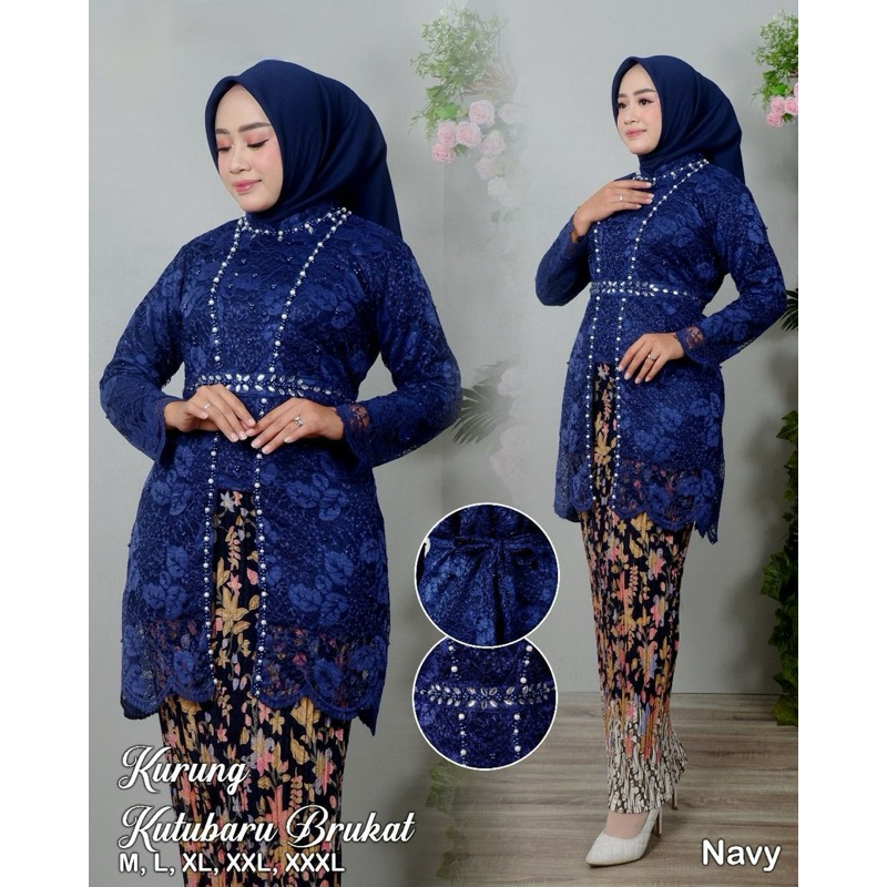 KEBAYA KUTUBARU TUNIK PAYET/KEBAYA MODERN/KEBAYA BROKAT/KEBAYA WISUDA/KEBAYA PESTA/KEBAYA AKAD/KEBAY
