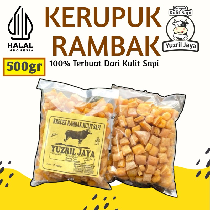 

KRUPUK RAMBAK KULIT SAPI BENTUK KOTAK DADU "YUZRIL JAYA