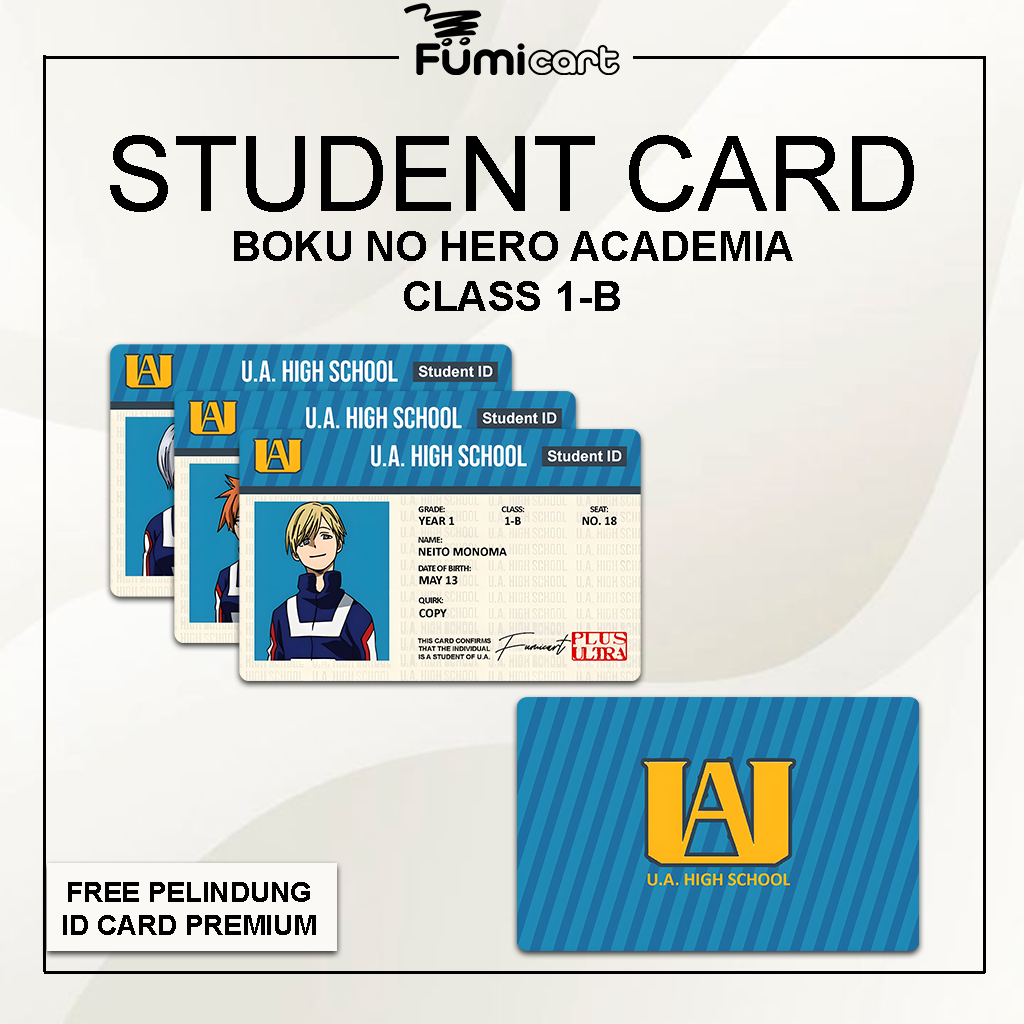 

[FUMICART] Student Card ID Card Boku No Hero Academia Class 1-B