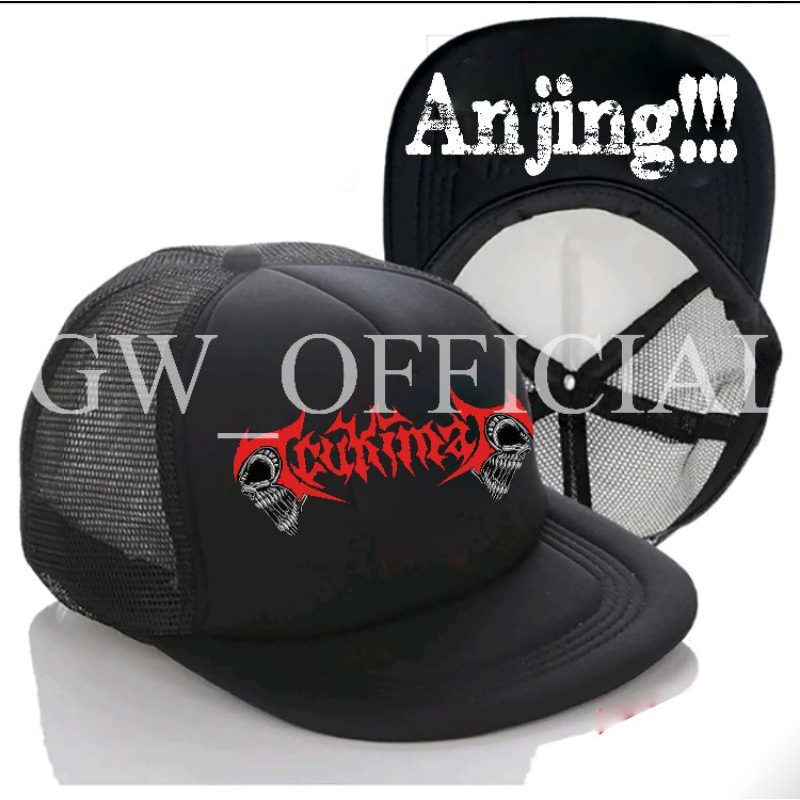 Topi Snapback jaring Trucker Hat TCUKIMAY ANJING / punk merchandise / punk rock