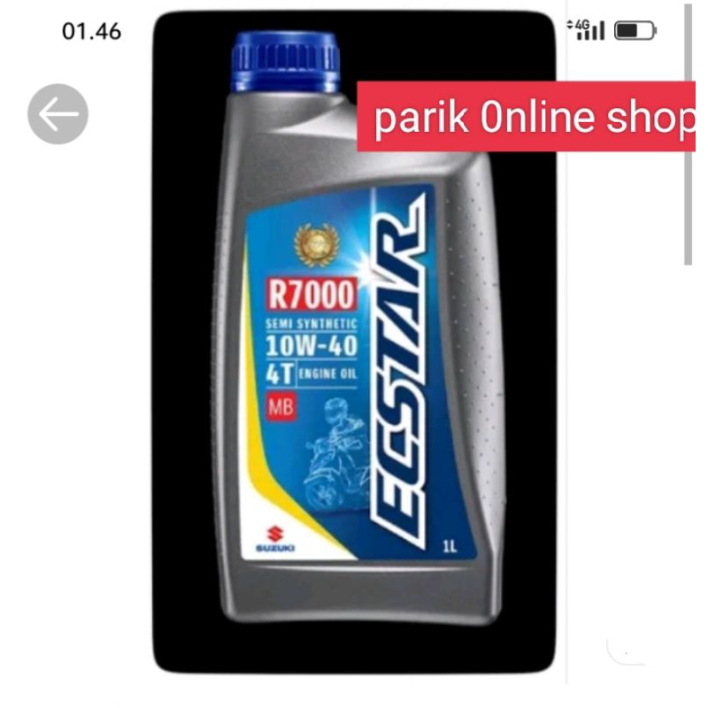 Oli Ecstar R 7000 1 L 10W-40 Oli Mesin Motor Matic Suzuki
