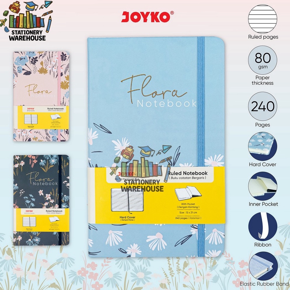 

Diskon Buku Tulis Catatan Bergaris Ruled Notebook Joyko NB726 Flora Z4