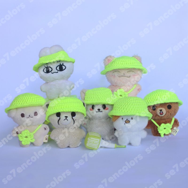 Topi Neon Boneka NCT | NCT Doll Neon Hat | Baju Rajut Boneka NCT | NCT Doll Clothes | Baju Boneka NC